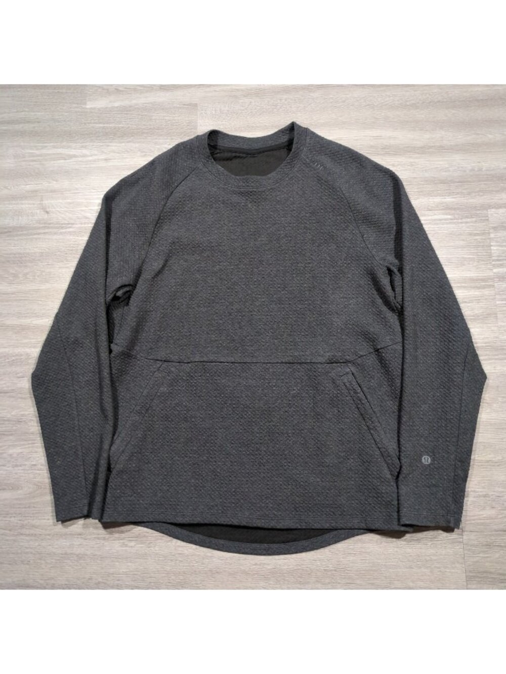 Lululemon At Ease Crew Sweatshirt Men's Medium Dark Grey Textured Pullover